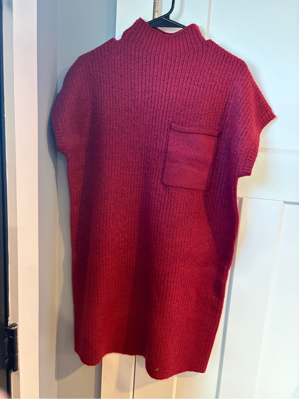 Zenana Outfitters Chunky Ribbed Mock-Neck Midi Dress - Burgundy